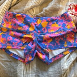 Fleo Pink and Blue Athletic Shorts Vibrant Design